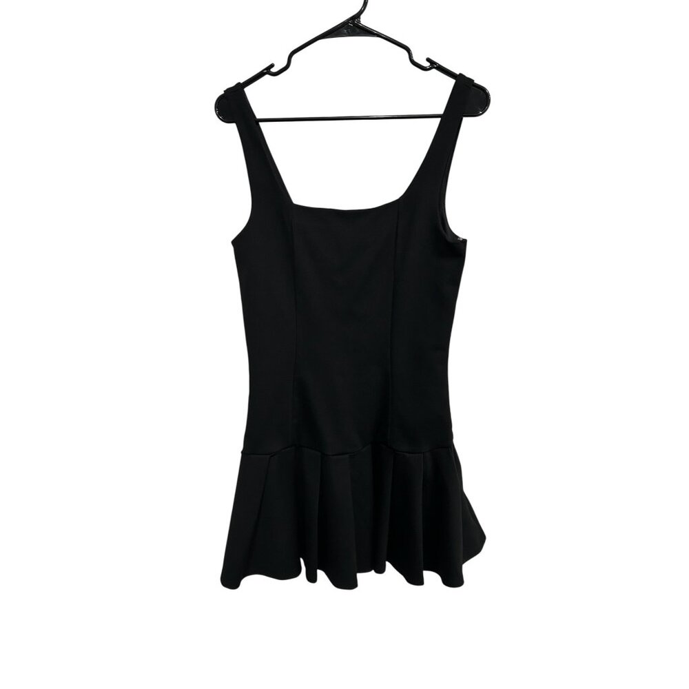 Kali Fashions Black Sleeveless Drop Waist Flared Dress Size L Minimalist Chic NW